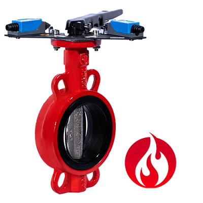 Затвор дисковый Ridval тип RVB 01 DN065 рукоятка,с УКП о/з.IP64 (красный) диск н/ж
